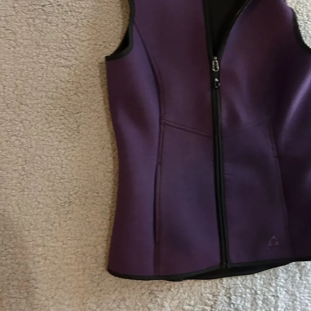 Gerry Women's Size Small Hooded Sleeveless Vest Purple Outerwear Athletic Zip - Picture 5 of 15